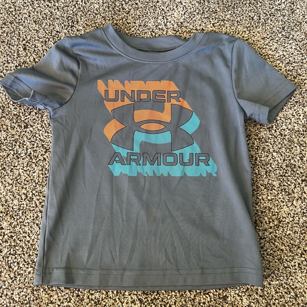 Under Armour Kids Blue and Orange Graphic Tee